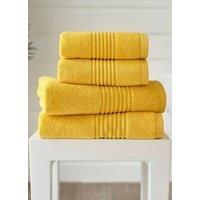 Deyongs Quik Dri 100% Cotton Zerotwist Towels â€“ Fast-Drying, Multi-Size & Colour Range in Gold | Size: Face Towel x 4