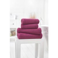 Deyongs Soft Ribbed Zero Twist 100% Cotton Rialto Towels 480gsm in Cerise | Size: Bath Towel