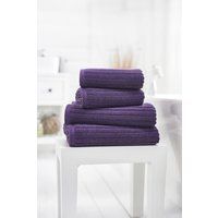 Deyongs Soft Ribbed Zero Twist 100% Cotton Rialto Towels 480gsm in Purple | Size: Bath Sheet