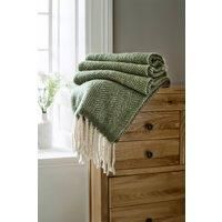 The Lyndon Company Supersoft Moorland 100% Brushed Wool Jacquard Throw Blanket – Luxurious Wool, Ultra Soft & Cozy, Classic Pattern, Perfect for Sofa & Bed – Natural, Green & Burnt Orange [GREEN]