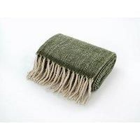 The Lyndon Company Supersoft Moorland 100% Brushed Wool Jacquard Throw Blanket – Luxurious Wool, Ultra Soft & Cozy, Classic Pattern, Perfect for Sofa & Bed – Natural, Green & Burnt Orange [RUSSET]