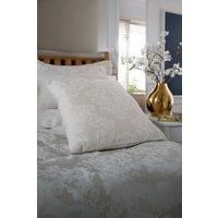 Versailles Jacquard Duvet Cover Set – Polycotton Front with Cotton Blend Reverse – Elegant Damask Design – Silver or Natural – Includes Pillowcases – Single to Super King Sizes [Do-Na]