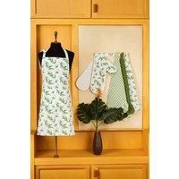 Deyongs Green Leaves Kitchen Set - Oven Mitt, Oven Glove, Tea Towels & Apron