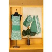 Deyongs Secret Garden Kitchen Set - Oven Mitt, Double Oven Glove, Tea Towels & Apron in Green