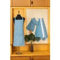 Deyongs Teal Bees Kitchen Set - Oven Mitt, Double Oven Glove, Tea Towels & Apron