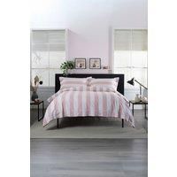 The Lyndon Company West End Duvet Cover Set 100% Cotton – Soft & Breathable, Striped Bedding with Pillowcases, Rubber Button Fastening, 144 TC, Blue, Pink, Green, Grey [RO-D]