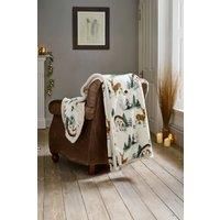Deyongs Winter Deers Sherpa Throw 140X180Cm