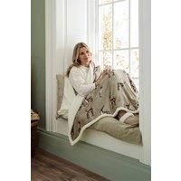 Deyongs Heated Sherpa Throw - Sterling Stags Mocha 140X180Cm