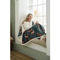 Deyongs Heated Sherpa Throw - Fox & Deer 140X180Cm