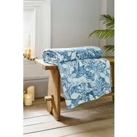 Deyongs Winter Forest Printed Coral Fleece Throw Blanket 180x140cm – Super Soft, Lightweight, Reversible – Pink, Sage, Umber, Ocean, Dark Grey – 100% Polyester – Cozy Sofa or Bed Blanket [Ocean]