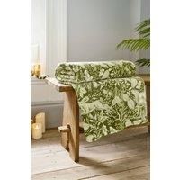 Deyongs Winter Forest Printed Coral Fleece Throw Blanket 180x140cm – Super Soft, Lightweight, Reversible – Pink, Sage, Umber, Ocean, Dark Grey – 100% Polyester – Cozy Sofa or Bed Blanket [Sage]