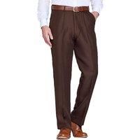 Mens Stretch Waist Formal Smart Work Trousers Hidden Elasticated Waist Pants by