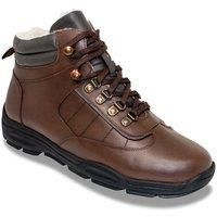 Mens Waterproof Leather Sherpa Lined Boot With Side Zip by Pegasus