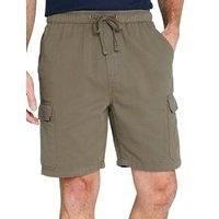 Pegasus Men's Pull On Cotton Cargo Short in Khaki | Size: 36