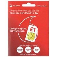 New Vodafone £1 Unlimited Calls & text + 500 MB UK Pay As You Go PAYG SIM Card