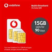 Vodafone 15GB Data SIM Mobile Broadband Pay As You Go. Valid for 90 Days