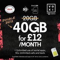 VOXI 20GB 30 Day Pay As You Go SIM Card