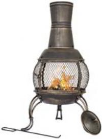 La Hacienda Medium Steel Chimenea  Bronze