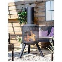 La Hacienda Santana Steel mesh Body Chimenea, Black, 56303