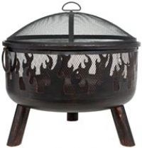 La Hacienda Wildfire Pressed Steel Garden Heater BBQ 61cm Firepit with Grill