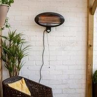 La Hacienda Quartz Wall Mounted Outdoor Heater Black