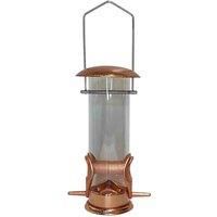 Gardelle Copper Style Hanging Bird Seed Feeder With 2 Feeding Ports