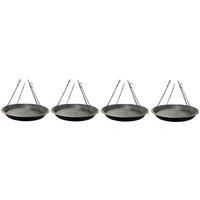 Gardelle Large Bird Feeder Seed Catcher Tray set Of 4 , Black