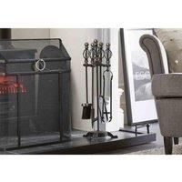 Inglenook Spiral Fire Companion Set Pewter