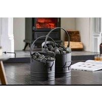 Inglenook Traditional Metal Fireplace Scuttle, Matt Black