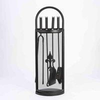Harewood International Companion Set With Fleur De Lys Mesh Cover Screen
