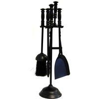 Inglenook 5pc Fireplace Companion Fireware Fire Tools Set in Black - With Brush, Coal Shovel, Poker And Pair Of Tongs by Inglenook EshopRetailLtd