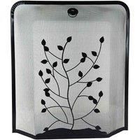 Inglenook_Fireside Rectangle Spark Guard With Leaf Design L61 X W54Cm, Black