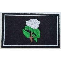 Arboria White Rose Design Door Mat Doormats Non Slip Natural Coir Welcome Indoor Outdoor Home Garden Mats.