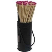 Inglenook Heavy Duty Safety Match Striker Pad Patch Holder Canister Box with Extra Long Matches (Black)