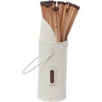 Inglenook Heavy Duty Safety Match Striker Pad Patch Holder Canister Box with Extra Long Matches (Cream)