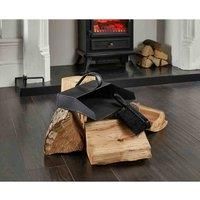 New INGLENOOK Black Hooded Heavy Duty Bannister Dustpan and Brush Steel DUST PAN, Stiff Brush