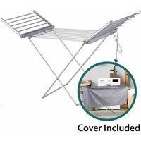 Highlands_Homeware Highlands Electric Heated Clothes Dryer Airer with Cover