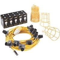 Faithfull FPPSLFESTOON 10 110v Rough Service Bulb Festoon Light Set on 22M Arctic Cable (plus 3M to plug)