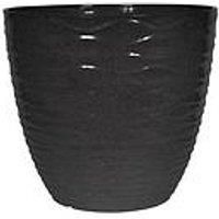Plant Avenue Lightweight Recycled Plastic Garden Pot Planter with Drainage Holes | UV Resistant & Frostproof | Windermere Charcoal 38cm 90401CH, Large