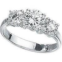 The Love Silver Collection Sterling Silver Triple Cz Stone Ring