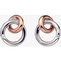 Hot Diamonds Eternity Silver & 18ct Rose Gold Vermeil Interlocking Stud Earrings