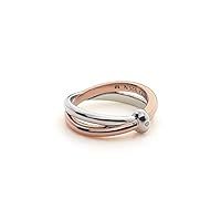 Hot Diamonds Silver and 18ct Rose Gold Plated Eternity Interlocking Ring - M