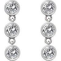 Hot Diamonds Tender White Topaz Silver Triple Drop Earrings DE585
