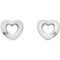 Hot Diamonds Sterling Silver Diamond Amulets Heart Earrings DE616