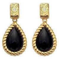 Hot Diamonds Hd X Jj Black Onyx Oval Earrings