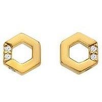 Hot Diamonds Hd X Jj Hexagon White Topaz Earrings