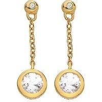 Hot Diamonds Hdxgem Droplet Chain Earrings - White Topaz