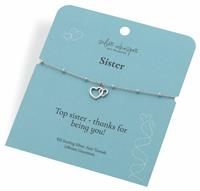 Hot Diamonds Silver Whisper Top Sister 925 Sterling Silver Bracelet with Butterfly Charm | Sister Gift Bracelet | Silver Connected Hearts Charm | Adjustable 16–20cm - Anti-Tarnish Rhodium Plated