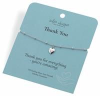 Hot Diamonds Silver Whisper Thank You Sterling Silver Charm Bracelet | Thank You Gift Heart Bracelet for Women | 16cm + 4cm Extender | Anti-Tarnish Rhodium Plated