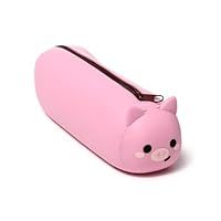 Puckator Adoramals Pig Silicone Pencil Case - School Equipment Stuff - Pencil Cases - Large Capacity Preppy Pencil Case - Zipper Pouch - Office Essentials - Pencils Case Cute - Pencilcase - Pen Case